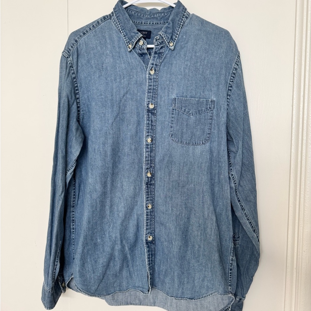 J. Crew Casual Chambray Blue Button Down Shirt